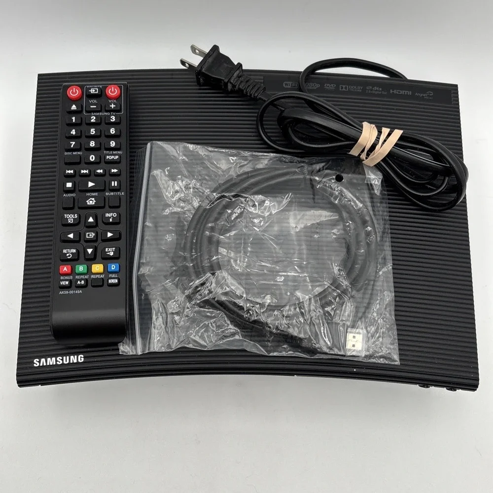 Samsung BD-JM57 Blu-ray DVD Player with Remote and HDMI Wi-Fi Streaming - TESTED